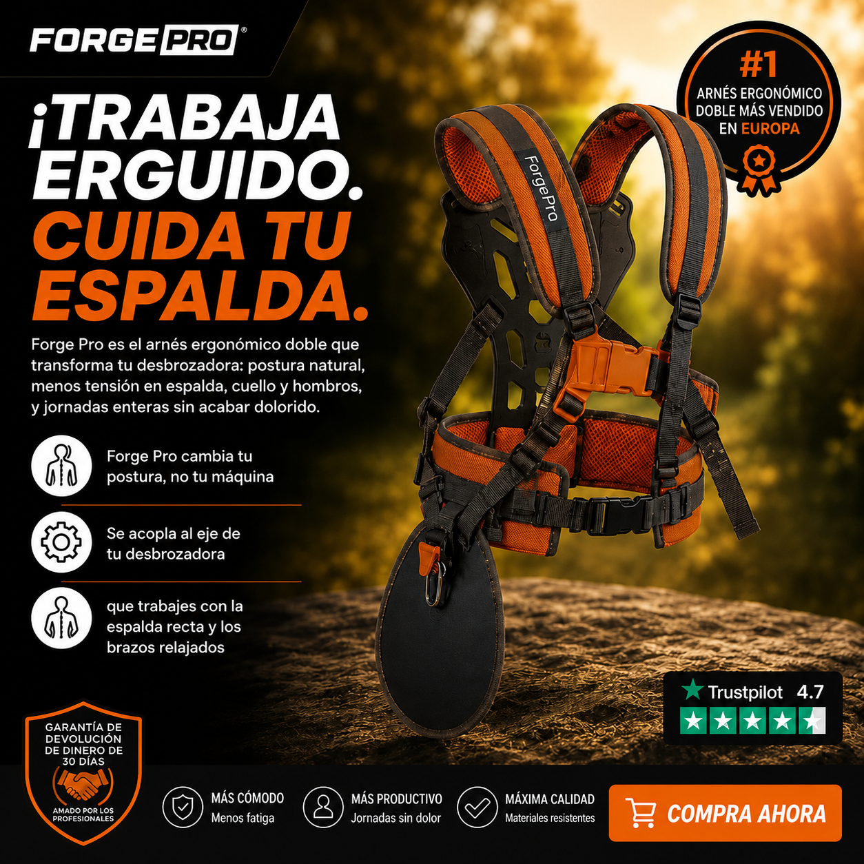 Forge Pro™ — Sistema Ergonómico para Desbrozadora