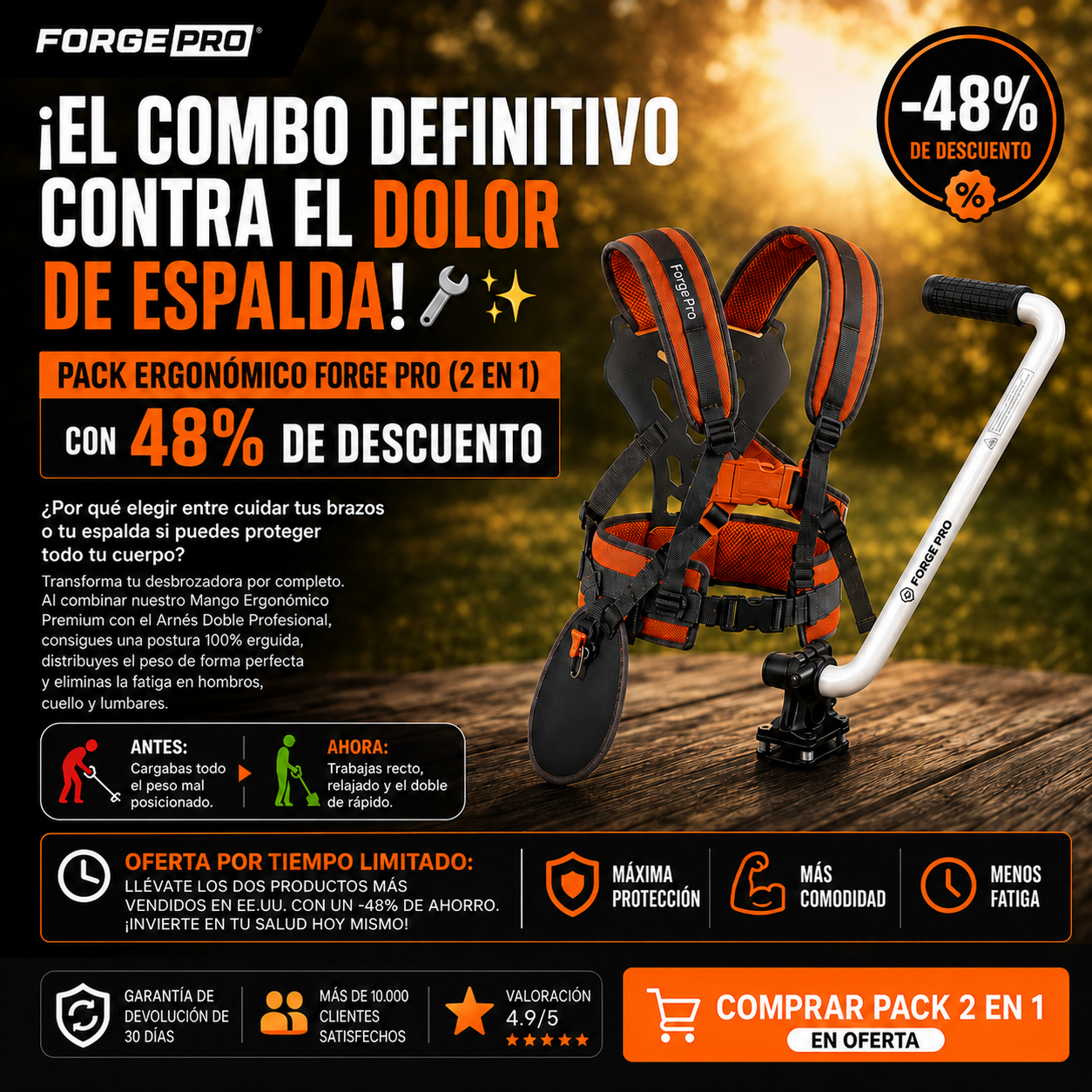 Forge Pro™ — Sistema Ergonómico para Desbrozadora